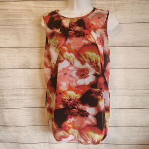 Worthington Small Floral Shift Dress Sleeveless Bold Chic Workwear